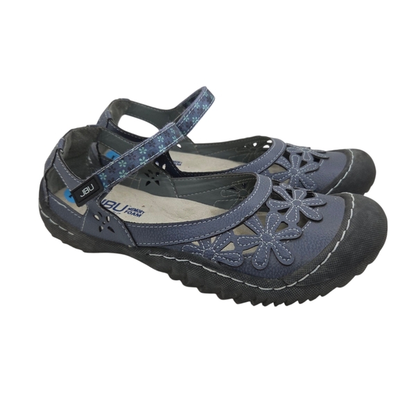 JBU By Jambu Blue Wildflower Flats Closed Toe Sandals Shoes Women's Size 7.5 - Picture 1 of 12